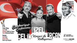 Aliağa Belediyesi’nden 99.Yıla Özel Fener Alayı ve İzel-Çelik-Ercan Konseri